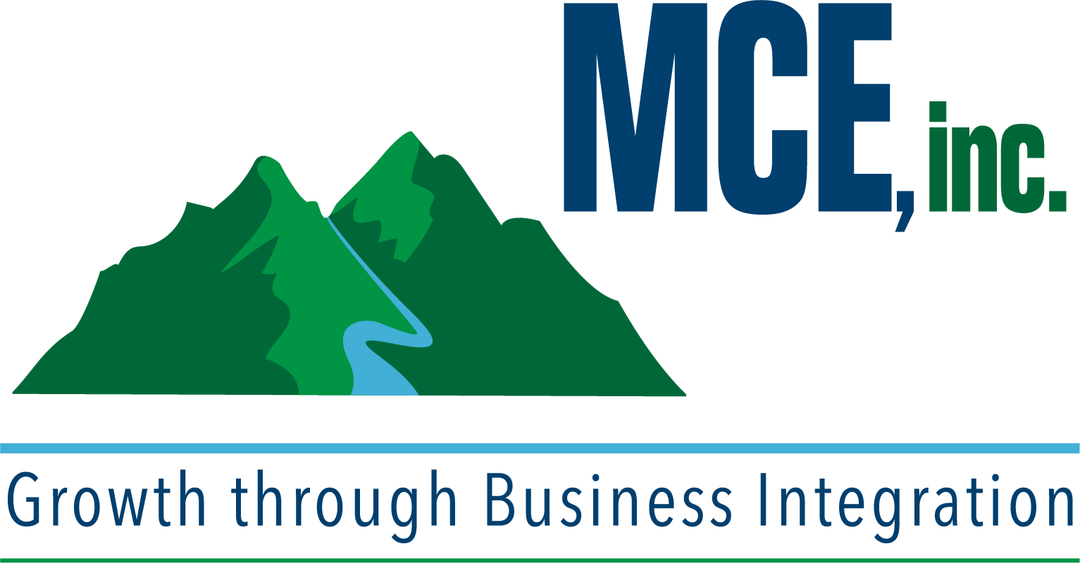 MCE, Inc. logo with tagline - Growth through Business Integration